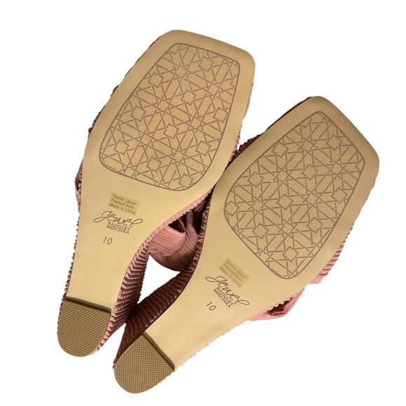 Jewel Badgley Mischka Hype Wedge Slide Sandal Women's 10 JW5032 English Rose NEW - Picture 6 of 7